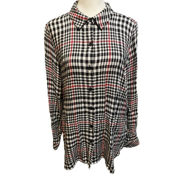 Karl Lagerfeld Paris Men's Medium Button Up Checkered Shirt Long Sleeve - Picture 1 of 5
